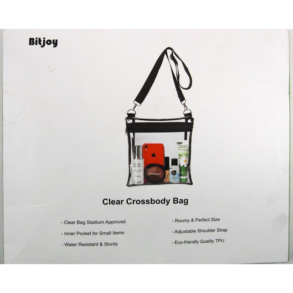 Bitjoy Clear Crossbody Bag, Stadium & Festival Approved With Strap And Pocket